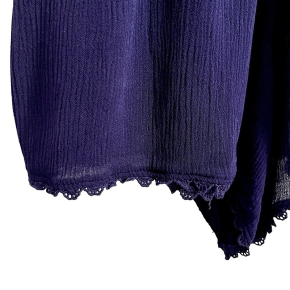 NWT Xhilaration Romper w/Adj. Spaghetti Straps & Embroidered Trim Navy Blue - Picture 7 of 10